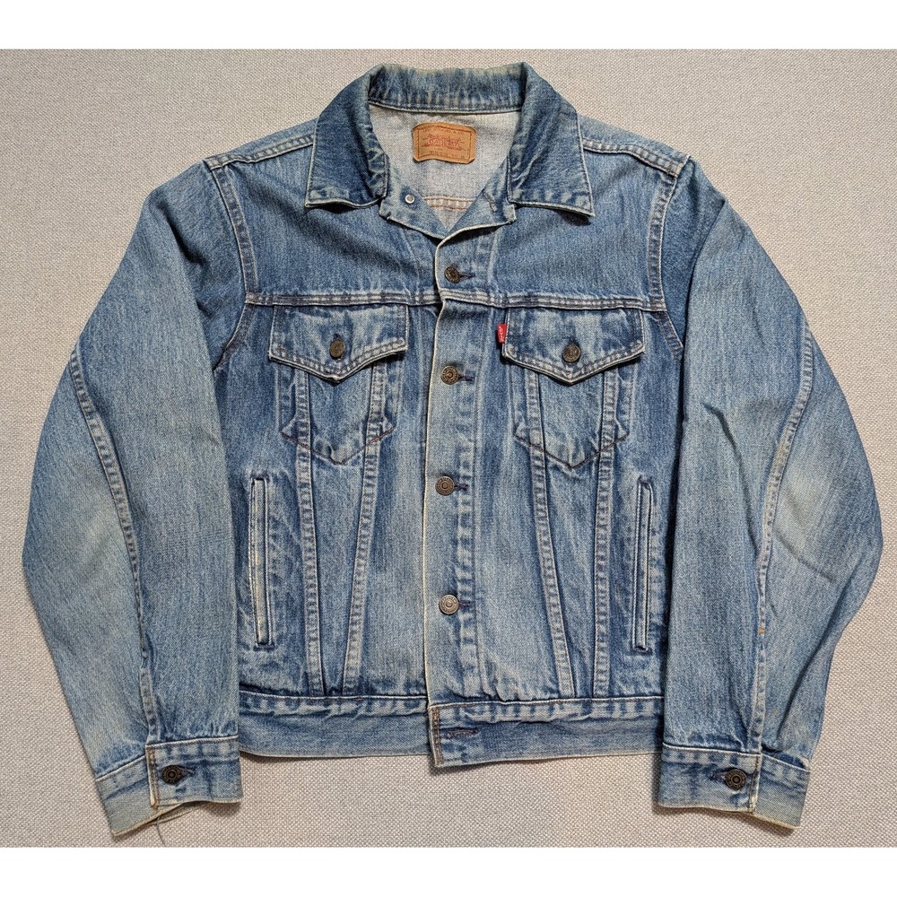 Vintage 80s Levi's Mens Denim Trucker Jacket Blue 70506 Made In Canada Size 44